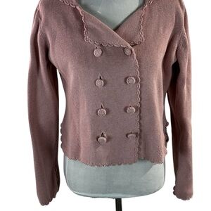 Vintage In Touch Dusty Rose Crochet Button Cardigan – Soft Girl / Coquette Read